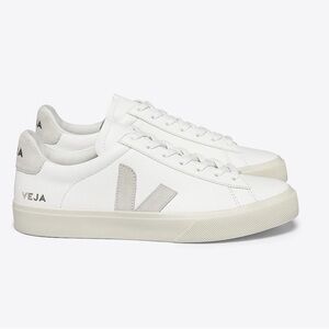 New Veja Men’s Campo White and Gray Sneakers | Leather & Suede